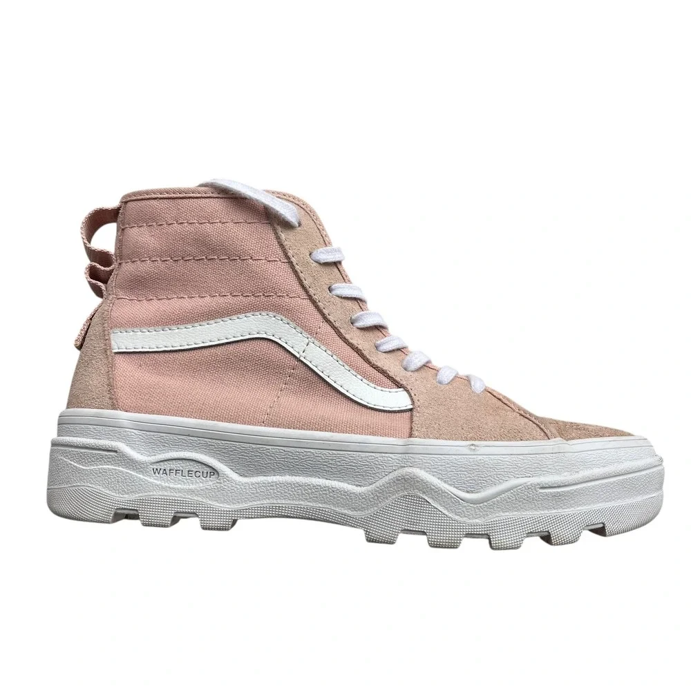 Vans Sentry Women 6.5 Pink Rose Suede Canvas Sk8 Hi Waffle Cup Platform Sneakers